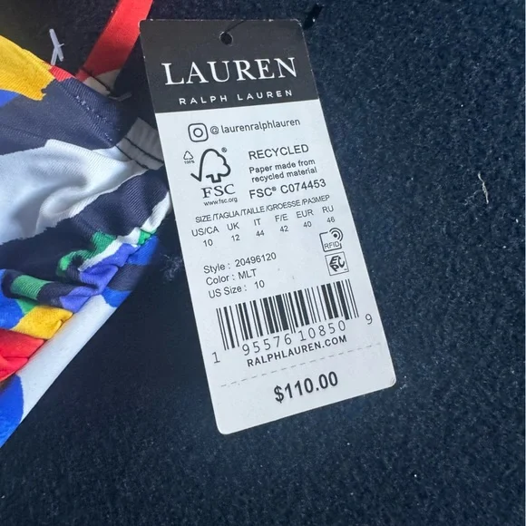 Ralph Lauren flattering floral swimsuit top- pair w/boy shorts or Bikini bottoms